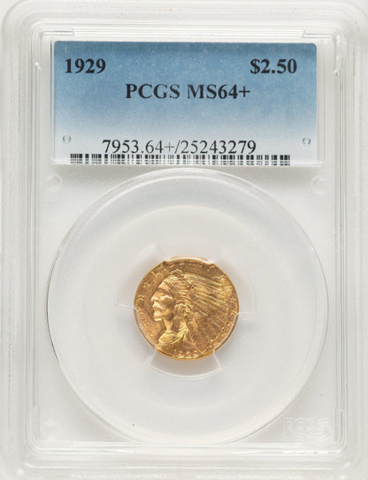 1929 $2.50 Indian Quarter Eagle PCGS MS64+