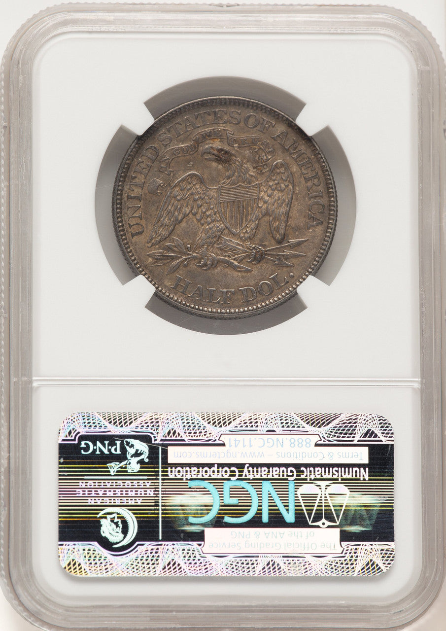 1873 50C Arrows CAC Seated Half Dollar NGC AU58