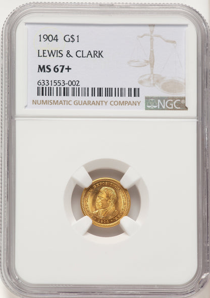 1904 G$1 Lewis and Clark Commemorative Gold NGC MS67+