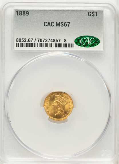 1889 G$1 Gold Dollar CACG MS67