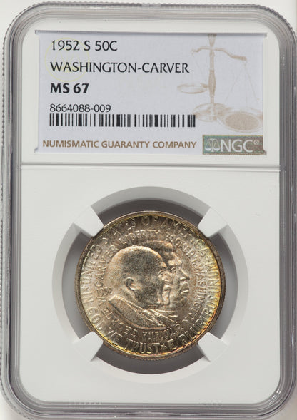 1952-S 50C Washington-Carver Commemorative Silver NGC MS67