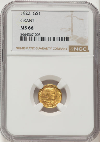 1922 G$1 Grant No Star Commemorative Gold NGC MS66