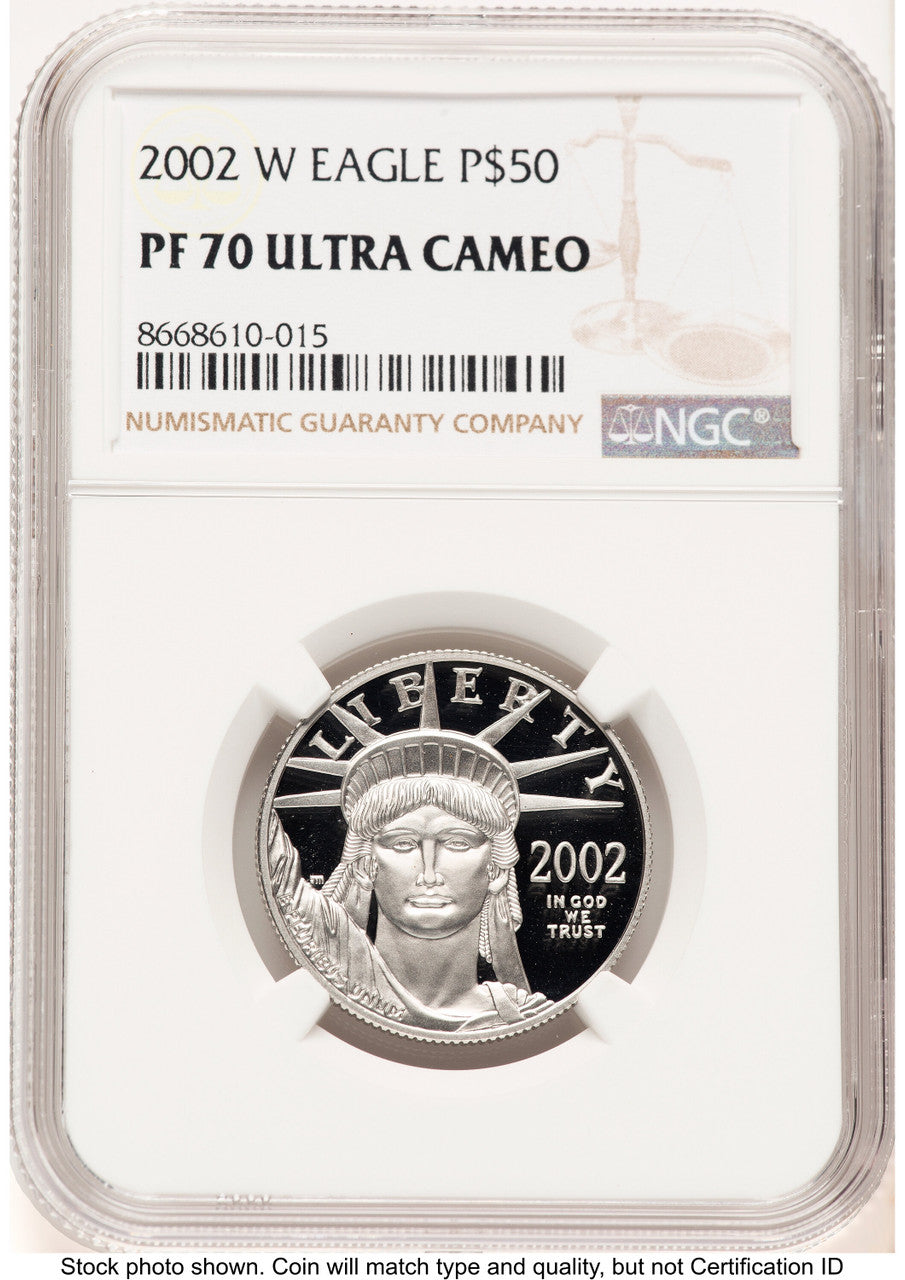 2002-W Proof Platinum Eagle 1/2 oz Brown Label NGC PF70