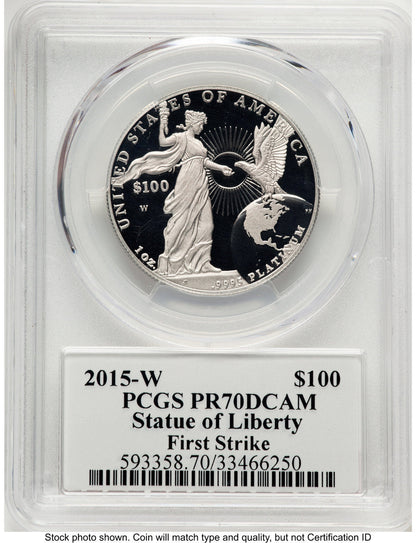 2015-W Proof Platinum Eagle 1 oz FS PCGS PR70 Ed Moy