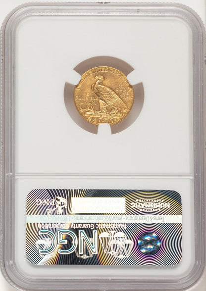1915 $2.50 Brown Label Indian Quarter Eagle NGC MS61