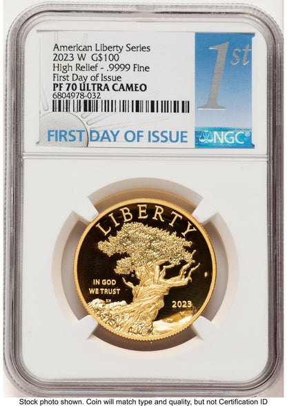 2023-W G$100 American Liberty High Relief FDI 1ST NGC PF70