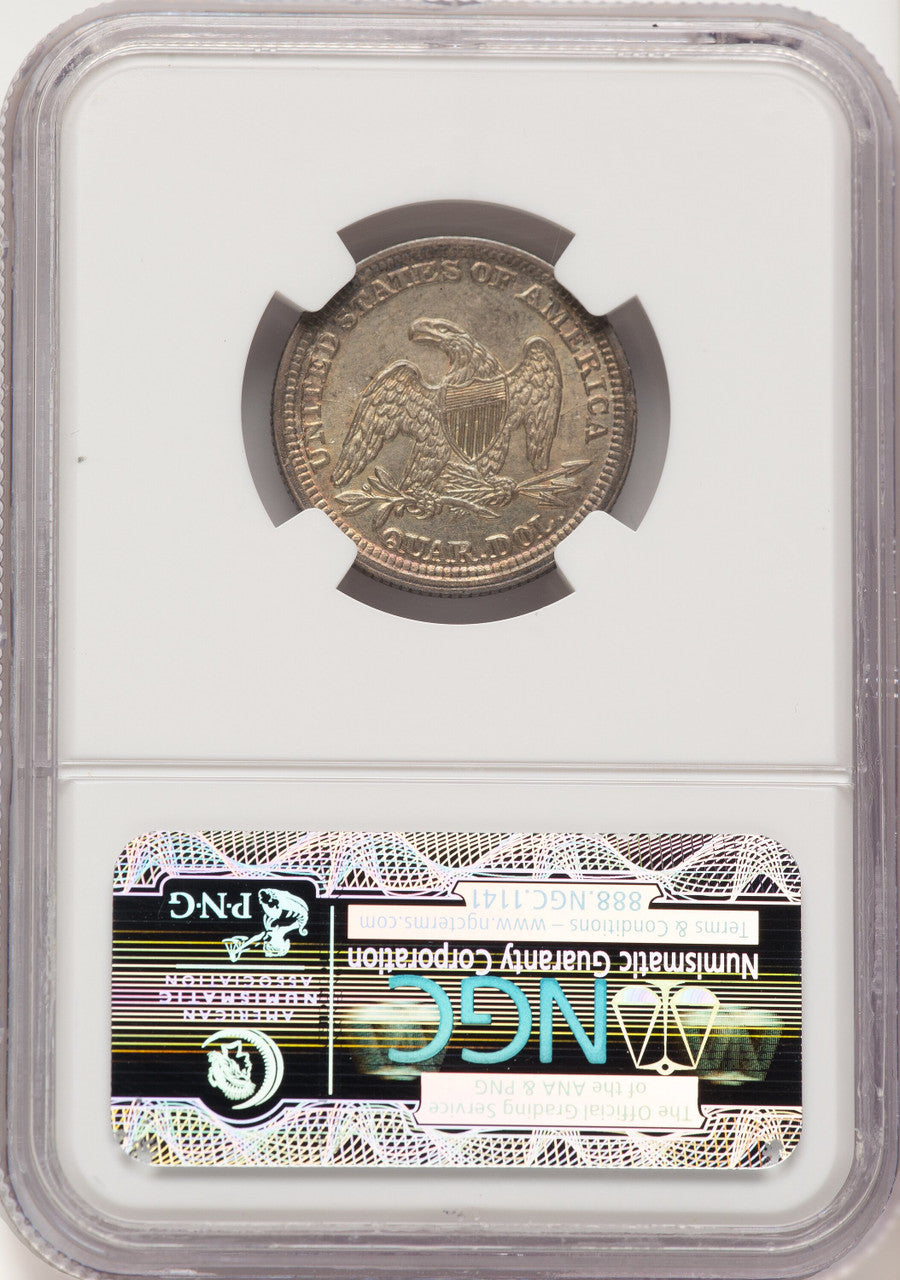 1854 25C ARROWS Seated Quarter NGC MS65