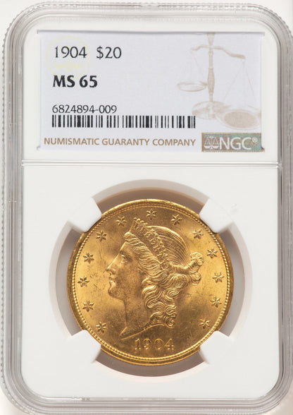 1904 $20 Liberty Liberty Double Eagle NGC MS65
