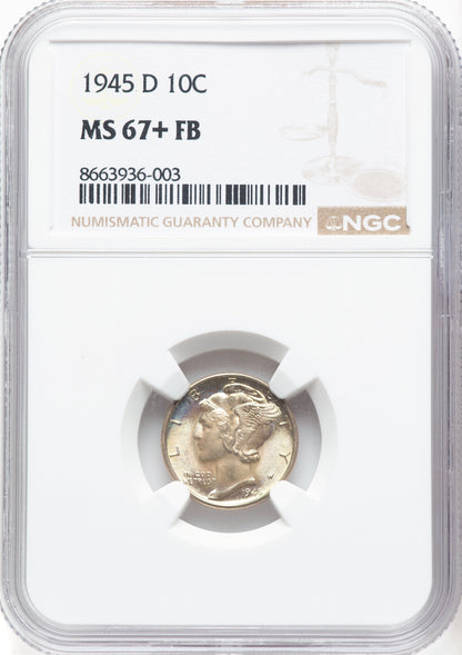 1945-D 10C FB Mercury Dime NGC MS67+
