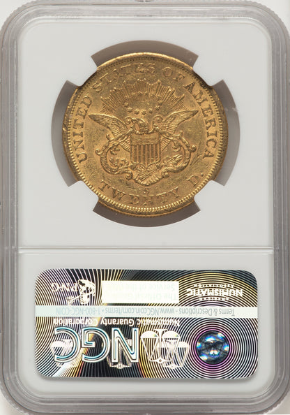 1855-S $20 CAC Liberty Double Eagle NGC AU55