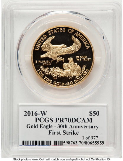 2016-W Proof Gold Eagle 1 oz FS PCGS PR70 Ed Moy