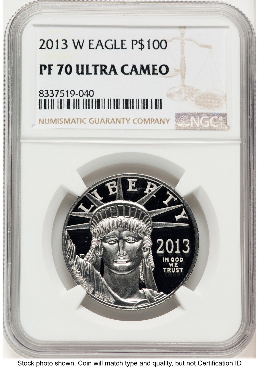 2013-W Proof Platinum Eagle 1 oz Brown Label NGC PF70
