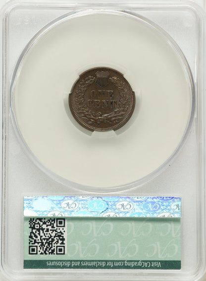 1867 1C BN CAC Indian Cent CACG MS63