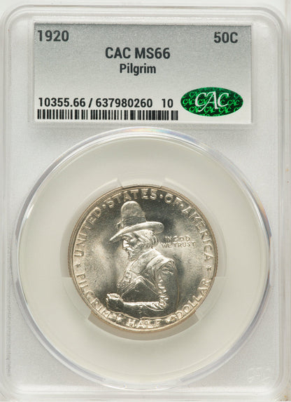 1920 50C Pilgrim Commemorative Silver CACG MS66