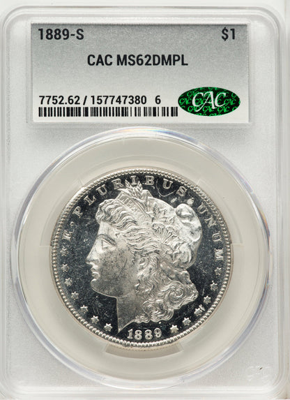 1889-S DM Morgan Dollar CACG MS62