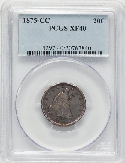 1875-CC 20C Twenty Cent Pieces PCGS XF40