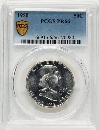 1950 50C Proof Franklin Half Dollar PCGS PR66