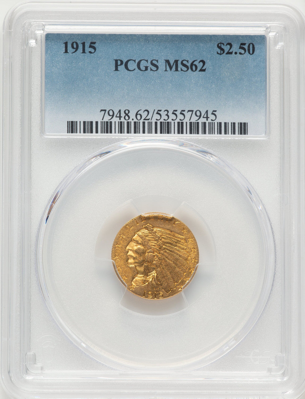 1915 $2.50 Indian Quarter Eagle PCGS MS62