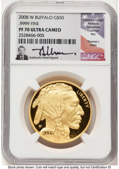 2008-W Proof Gold Buffalo 1 oz Thomas Uram NGC PF70