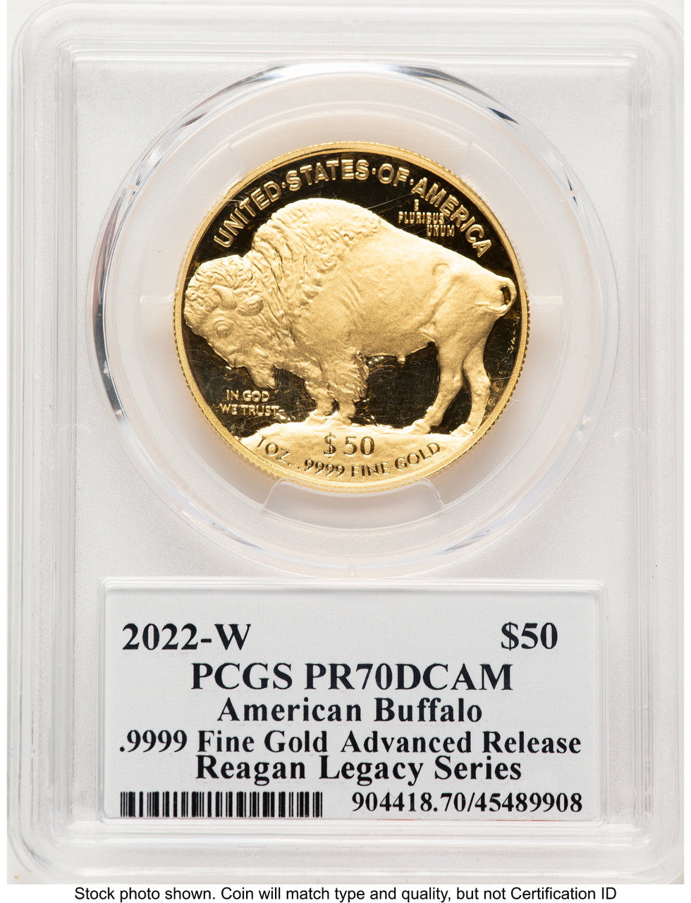 2022-W Proof Gold Buffalo 1 oz AR Reagan Legacy Series Michael Reagan Picture PCGS PR70