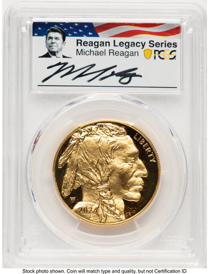 2024-W Proof Gold Buffalo 1 oz AR Reagan Legacy Series Michael Reagan Picture PCGS PR70