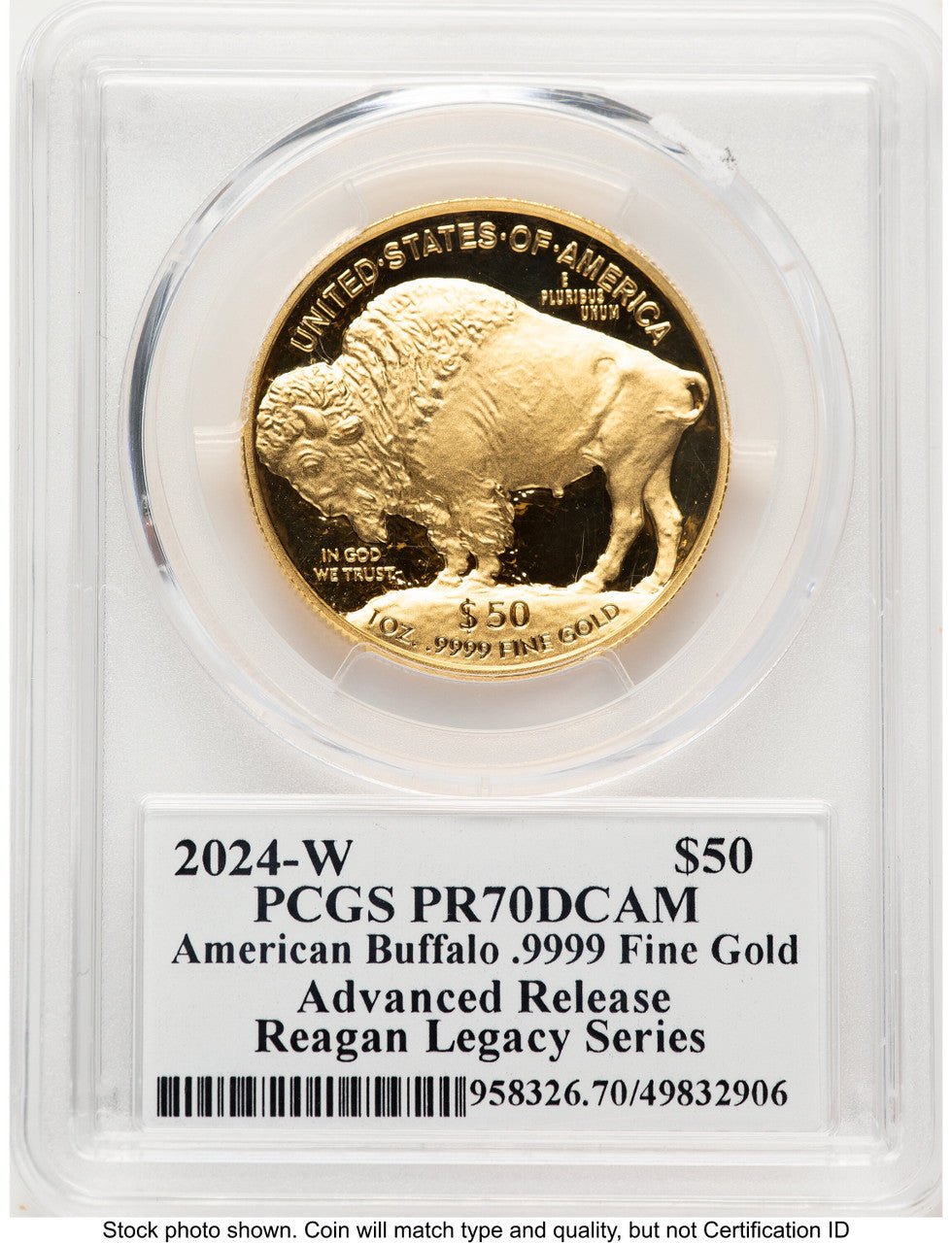 2024-W Proof Gold Buffalo 1 oz AR Reagan Legacy Series Michael Reagan Picture PCGS PR70