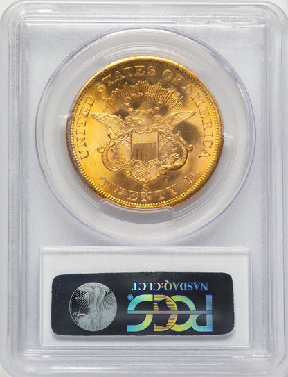 1857-S $20 Liberty Double Eagle PCGS MS65