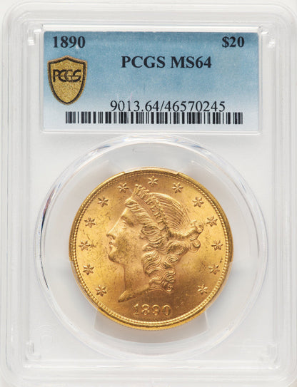 1890 $20 Liberty Double Eagle PCGS MS64
