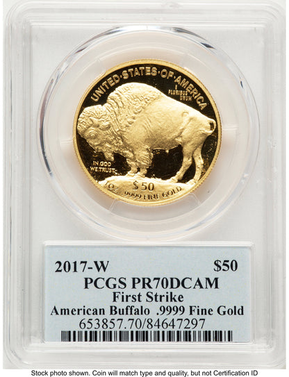 2017-W Proof Gold Buffalo 1 oz FS Thomas Cleveland Wreath PCGS PR70