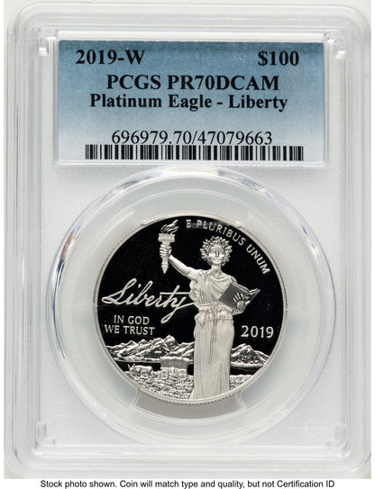 2019-W Proof Platinum Eagle 1 oz Blue Gradient PCGS PR70