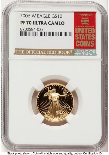 2006-W Proof Gold Eagle 1/4 oz Red Book NGC PF70