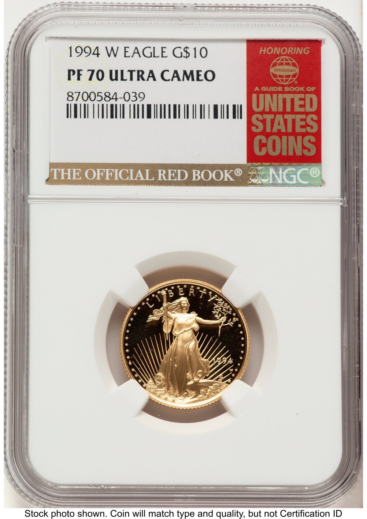 1994-W Proof Gold Eagle 1/4 oz Red Book NGC PF70