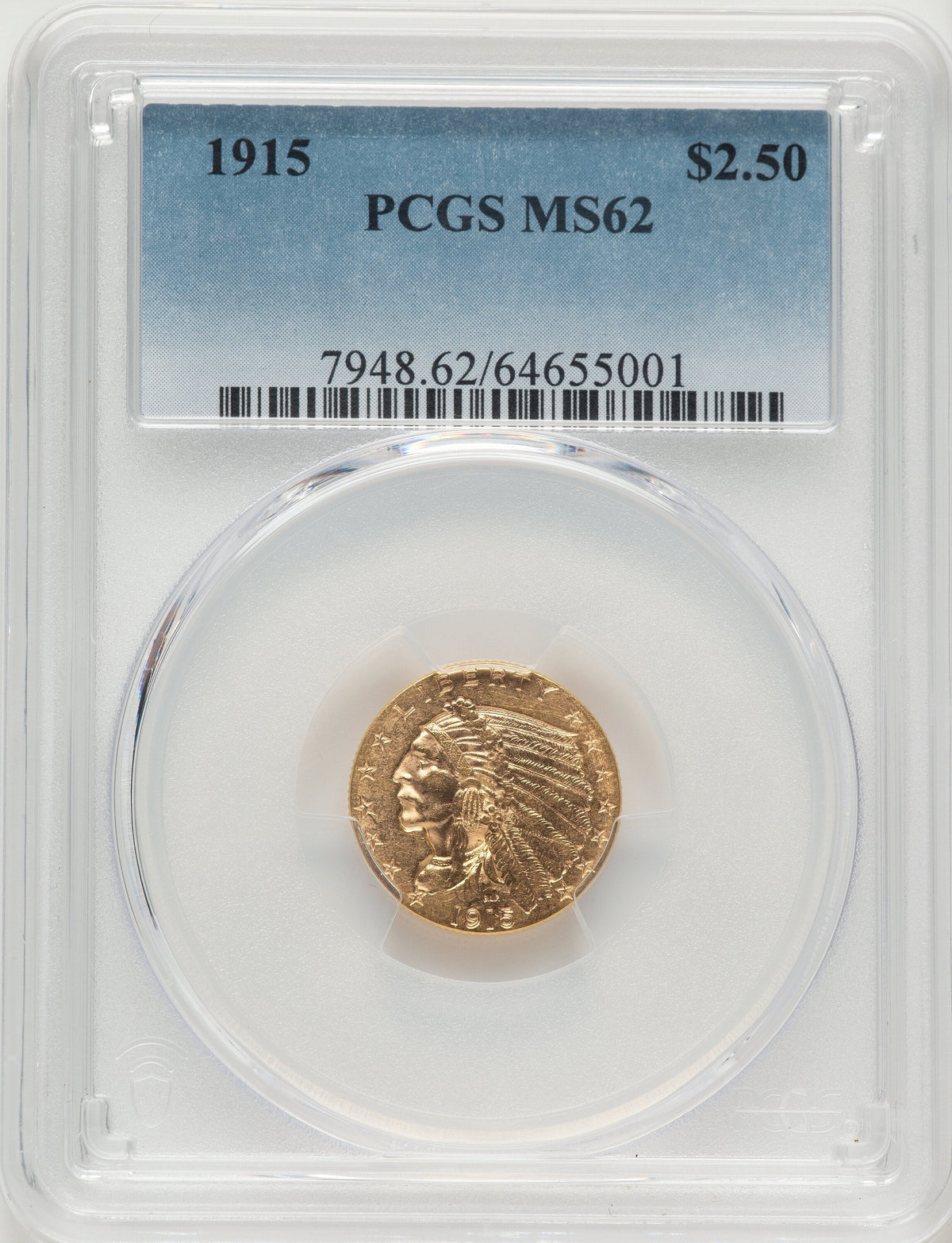 1915 $2.50 Indian Quarter Eagle PCGS MS62