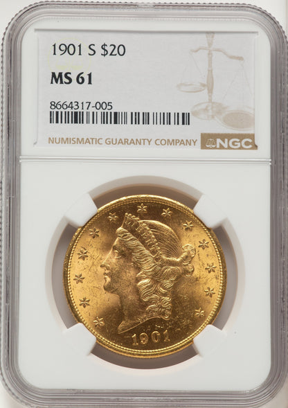 1901-S $20 Liberty Double Eagle NGC MS61