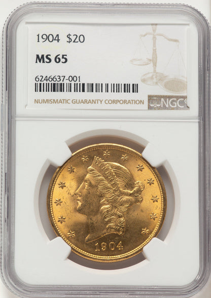1904 $20 Liberty Liberty Double Eagle NGC MS65