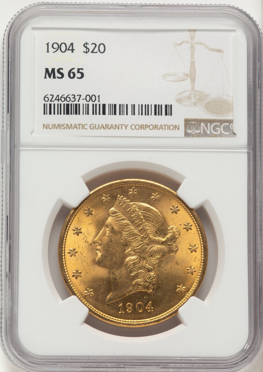 1904 $20 Liberty Liberty Double Eagle NGC MS65
