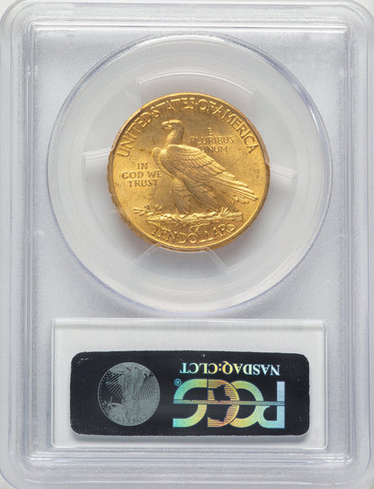 1908 $10 MOTTO Blue Gradient Indian Eagle PCGS MS64