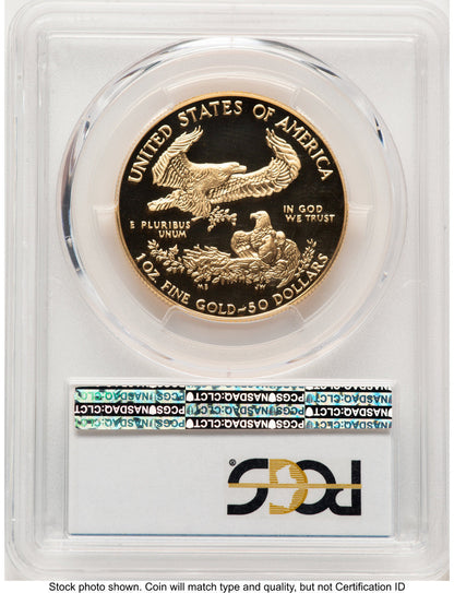 1989-W Proof Gold Eagle 1 oz Blue Gradient PCGS PR70