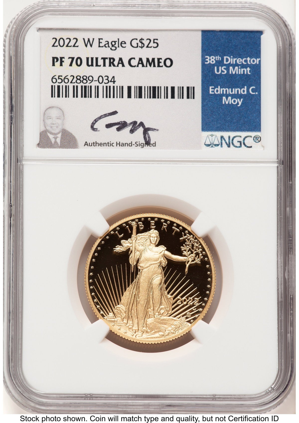 2022-W Proof Gold Eagle 1/2 oz NGC PF70 Ed Moy