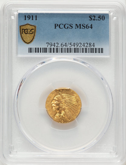 1911 $2.50 Indian Quarter Eagle PCGS MS64
