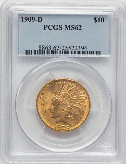 1909-D $10 Indian Eagle PCGS MS62