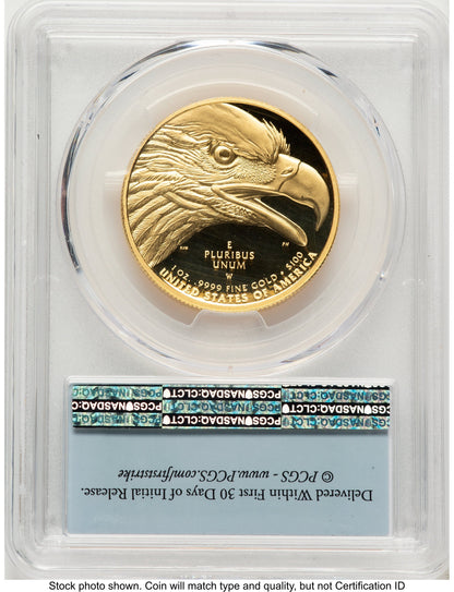 2021-W G$100 American Liberty High Relief FS Flag PCGS PR70