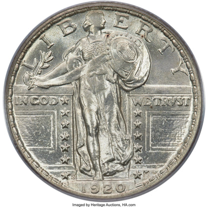 1920-S 25C Standing Liberty Quarter PCGS MS65
