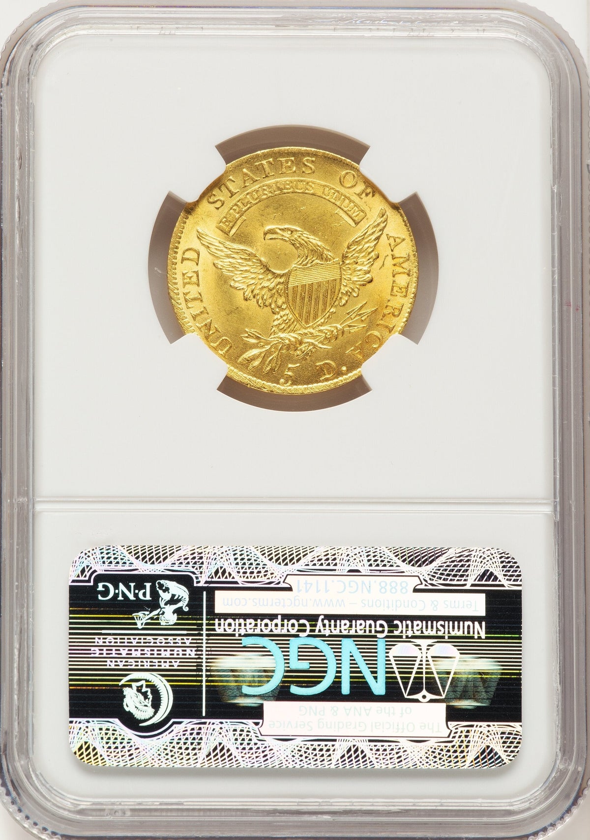 1810 $5 Small Date Tall 5 Early Half Eagle NGC MS64