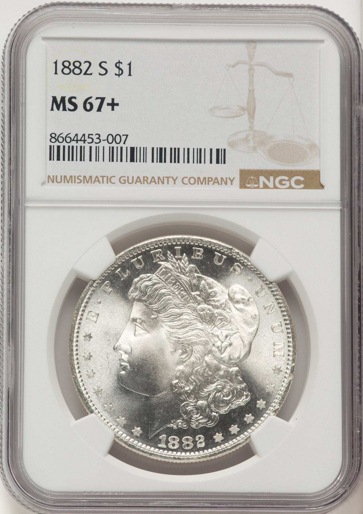 1882-S Morgan Dollar NGC MS67+