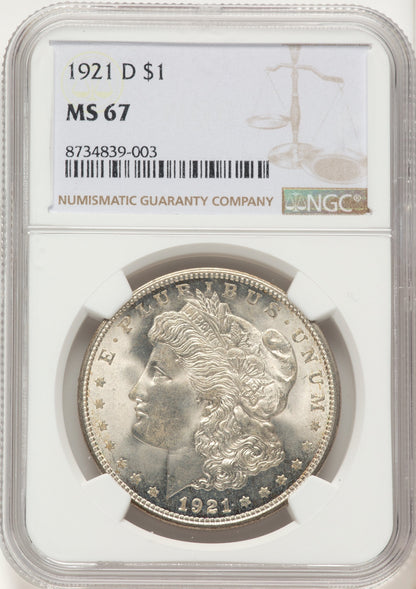 1921-D Morgan Dollar NGC MS67