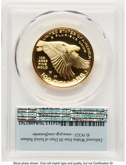2017-W G$100 American Liberty High Relief 1.00 oz FDI FS Flag PCGS PR70