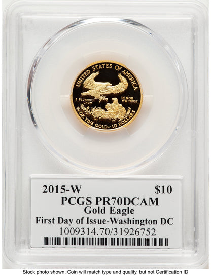 2015-W Proof Gold Eagle 1/4 oz FDI John Washington PCGS PR70 Mercanti