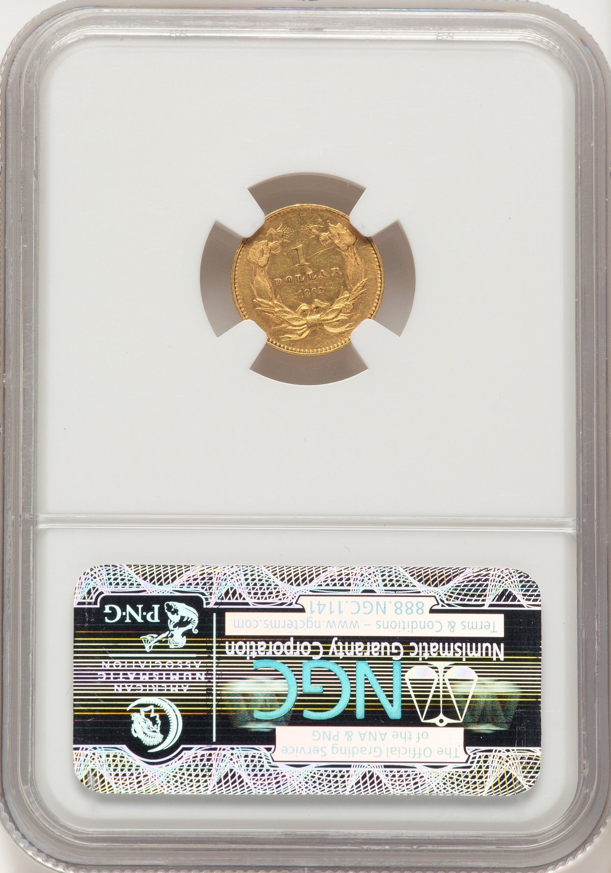 1862 G$1 Gold Dollar NGC MS61