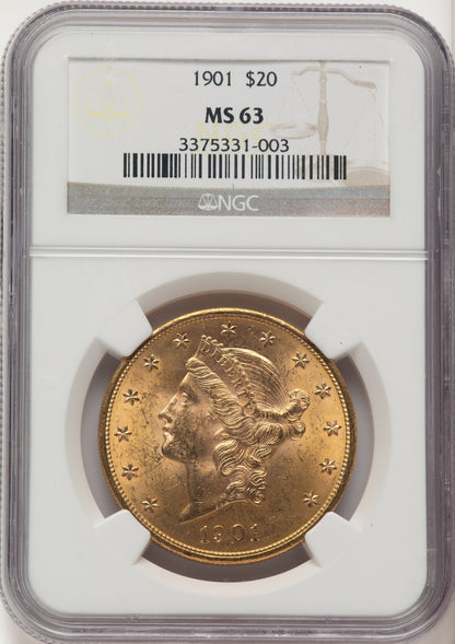 1901 $20 Liberty Double Eagle NGC MS63